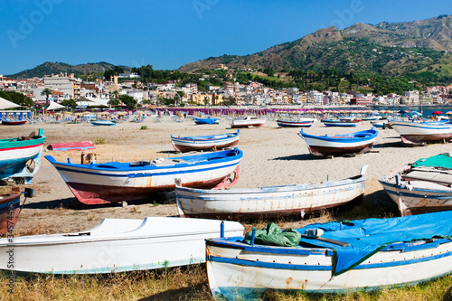 old boats on  beach  Sicily