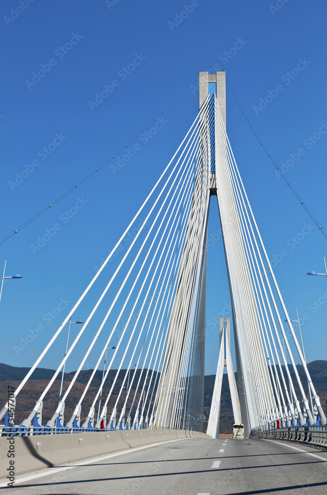 Cable stayed bridge of Patras city in Greece. Cable stayed bridge of Patras city in Greece.