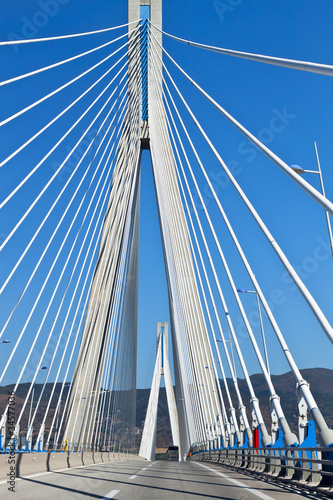 Fototapeta Naklejka Na Ścianę i Meble -  Cable stayed bridge of Patras city in Greece.