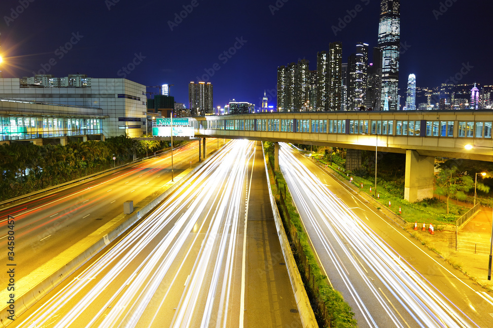 Fototapeta premium traffic light trails