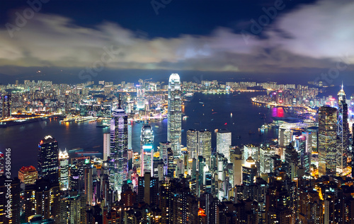 Wallpaper Mural Hong Kong cityscape at night Torontodigital.ca