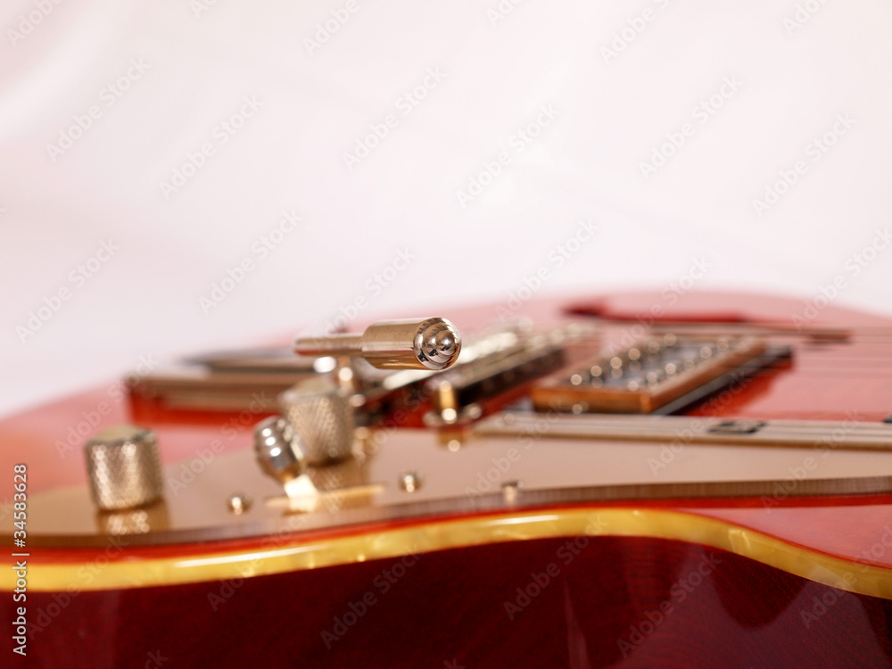 Detail of a used vintage guitar