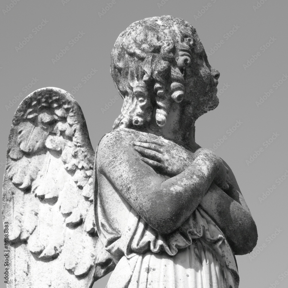 antique cemetery angel figure