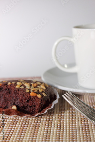 coffee and brownie cake