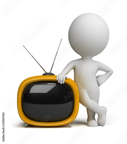 3d small people - retro tv