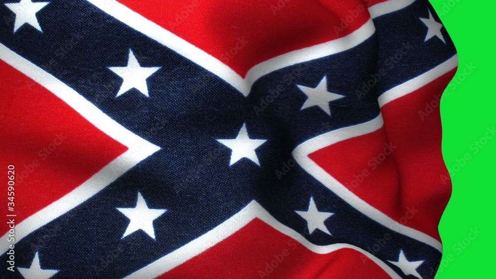 Confederate Flag in Green Screen Confederate Flag in Green Screen