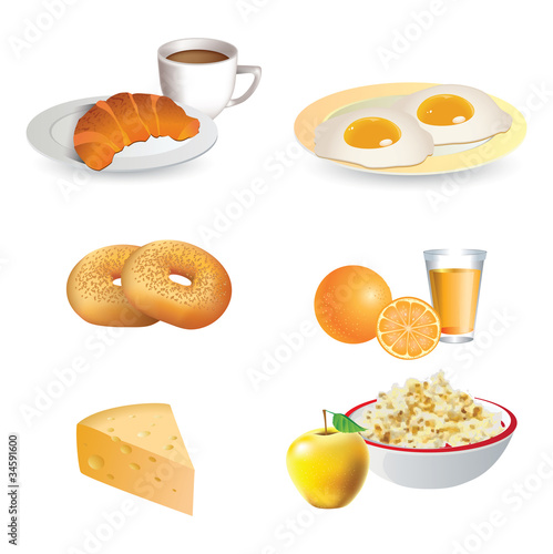 Breakfast icon set