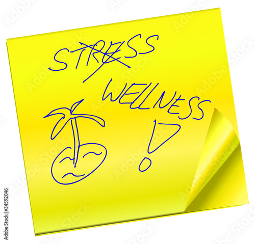Haftnotiz - Stress - Wellness