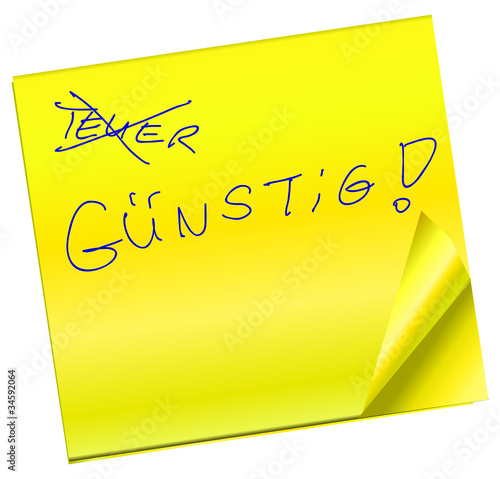 Haftnotiz - Teuer - Günstig