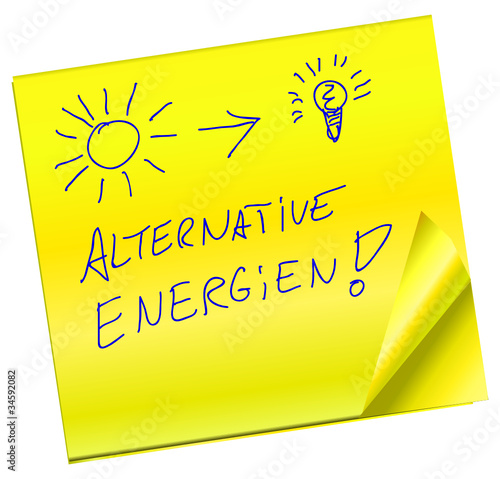 Haftnotiz - Alternative Energien