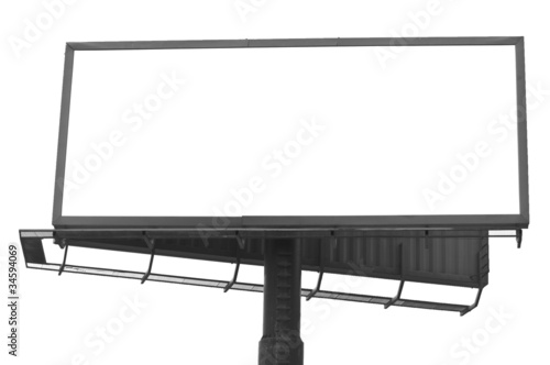 Blank billboard isolated on white background