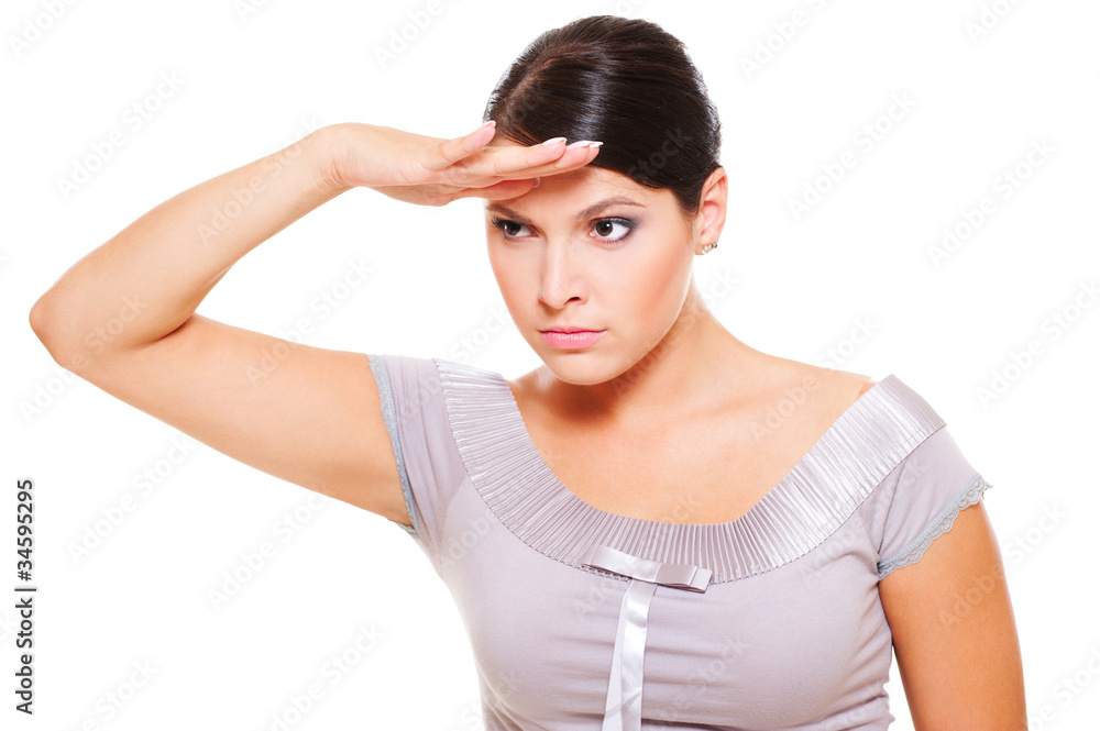 serious woman looking forward serious woman looking forward