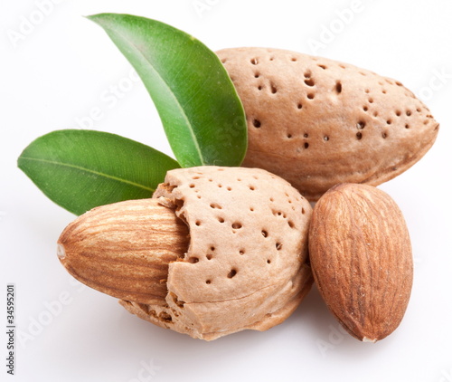 Group of almond nuts.