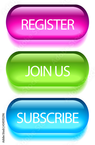 Register buttons, vector illustration