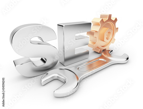SEO optimization. Business in internet.  3D illustration. Isolat