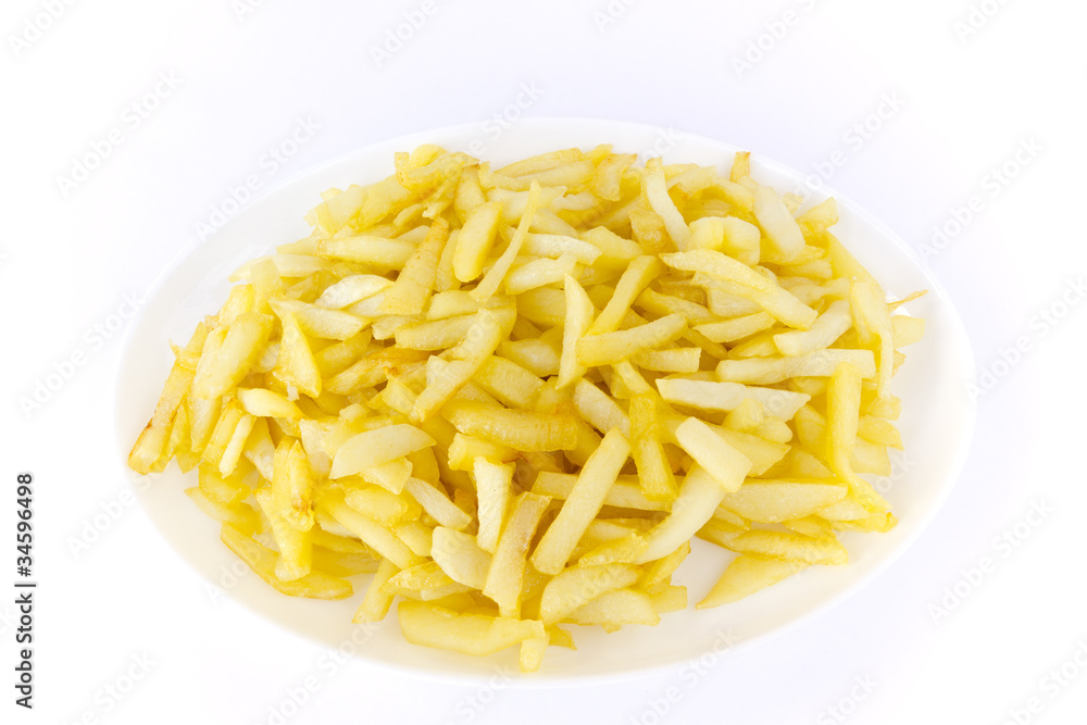 Plato con patatas fritas Plato con patatas fritas