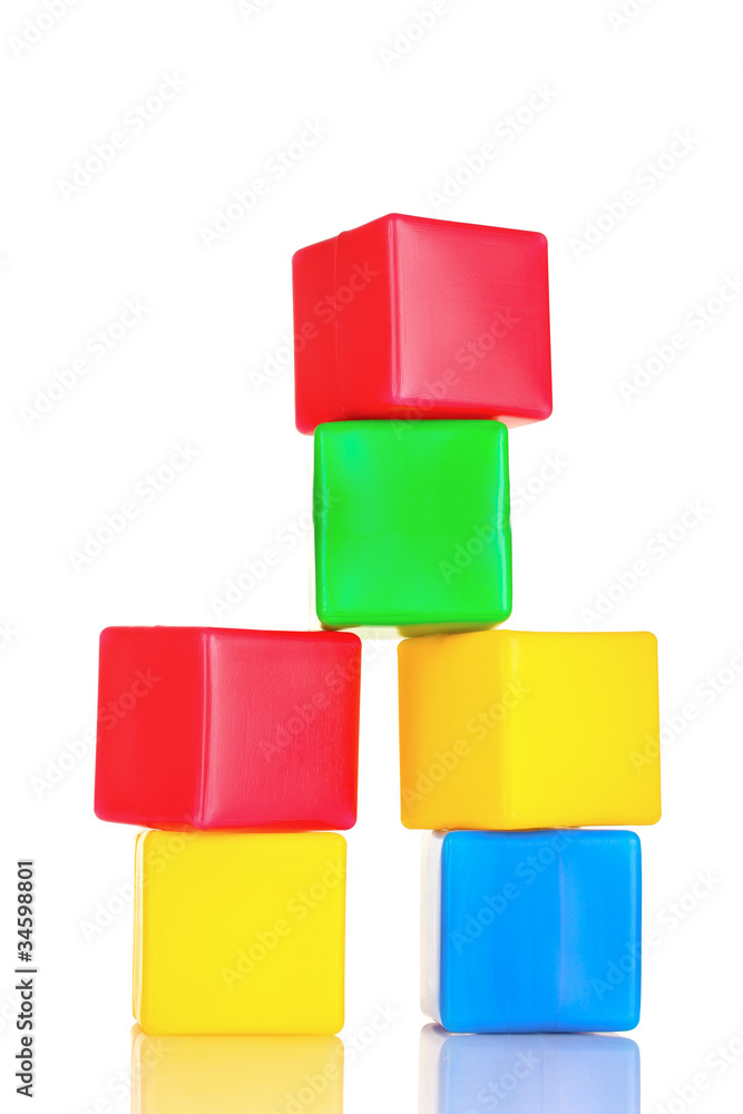 bright blocks isolated on white bright blocks isolated on white