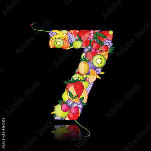 Number seven made from fruits. See others in my gallery
