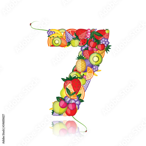 Number seven made from fruits. See others in my gallery