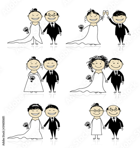 Wedding ceremony - bride and groom together for your design