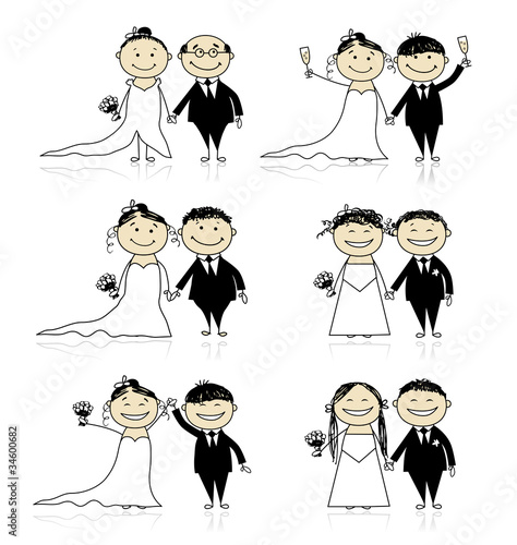 Wedding ceremony - bride and groom together for your design