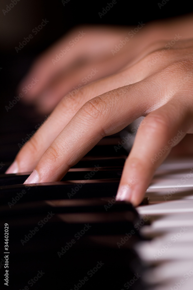 Fototapeta premium Les doigts sur les touches du piano