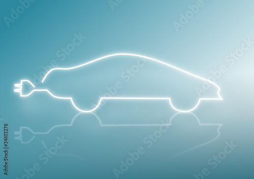 Silhouette of a car, energy concepts