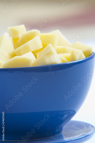 sliced peeled potatoes