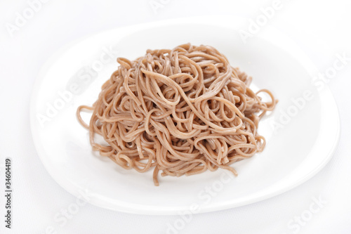 plate of buckwheat noodles