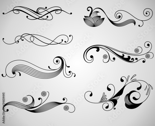 set  design elements and page decoration (black).
