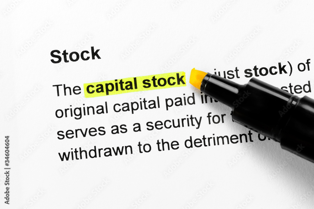 Capital stock text highlighted in yellow Capital stock text highlighted in yellow