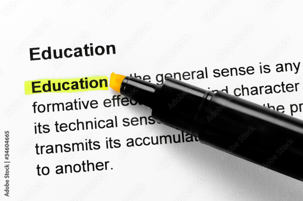Education text highlighted in yellow Education text highlighted in yellow