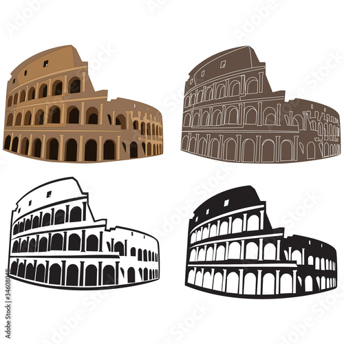 Obraz na płótnie Vector image of Colosseum, Rome