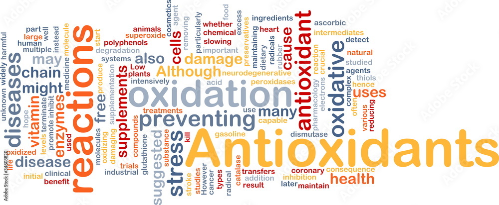 Antioxidants health background concept