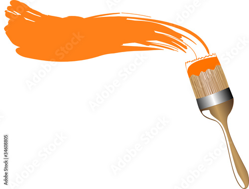 pinsel orangene farbe