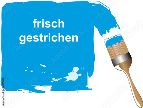 frisch gestrichen blau