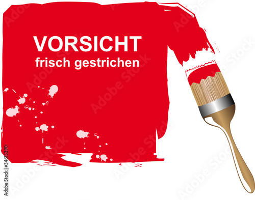 frisch gestrichen rot