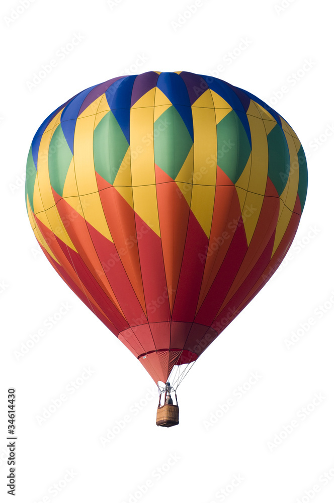 Fototapeta premium Colorful hot-air balloon against white