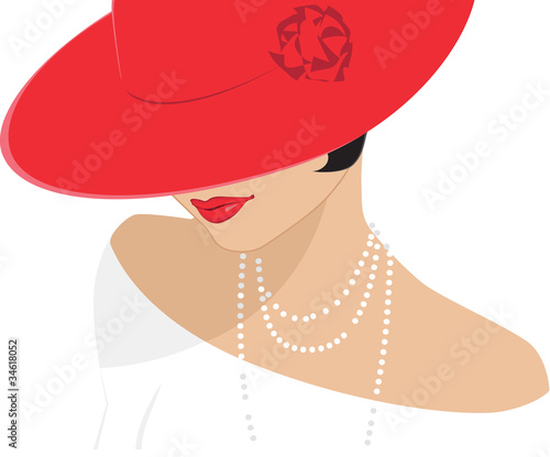 Lady in a red hat