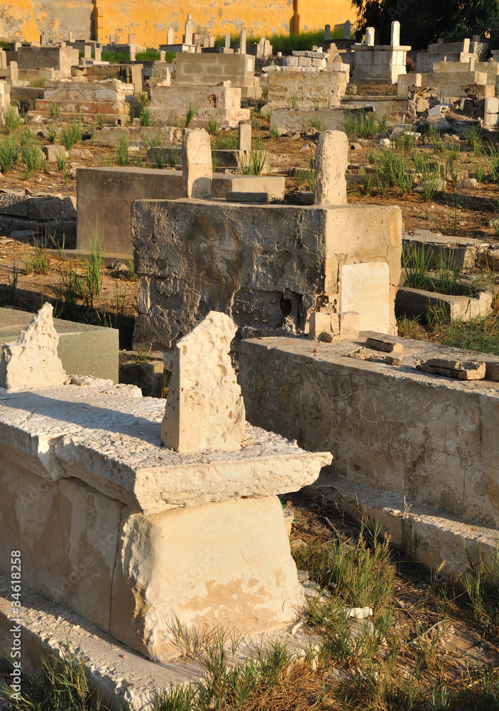 Abandoned arabian cemetery. Old Jaffa.