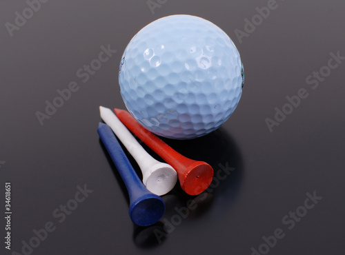 Patriotic Colored Golf Tees with Golf Ball photo