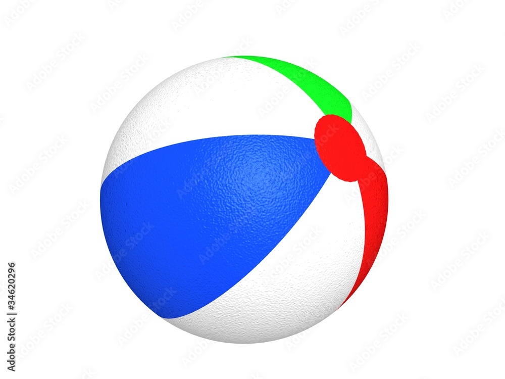 Single beach ball isolated on white background Single beach ball isolated on white background