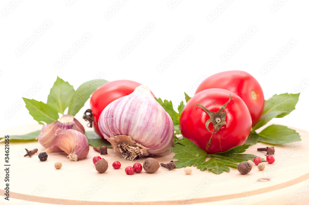 red tomato and garlic red tomato and garlic