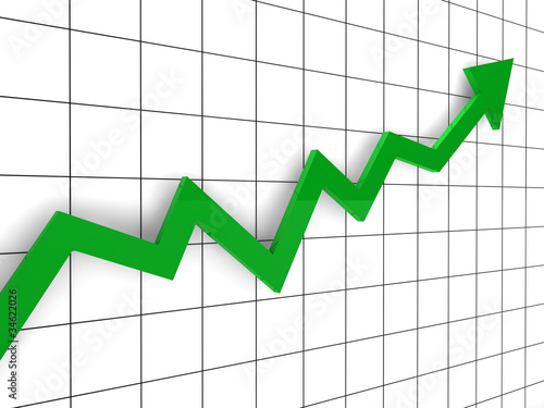 3d graph arrow green