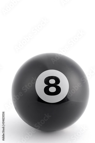 An eight ball isolated on a white background