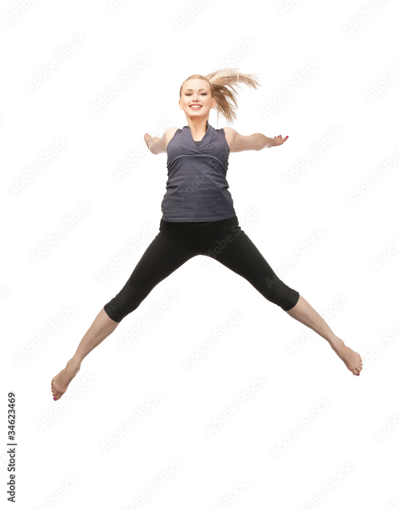 Obraz premium jumping sporty girl