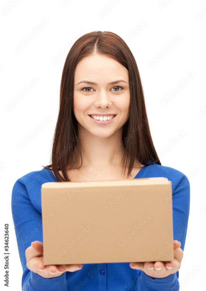 attractive businesswoman with cardboard box attractive businesswoman with cardboard box