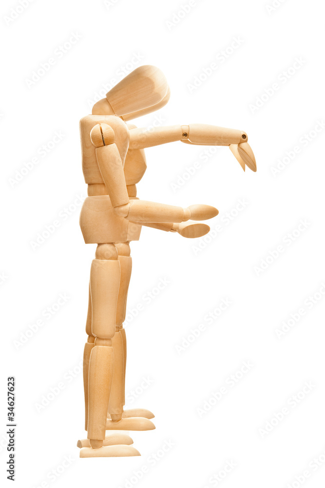 Alphabet in concept of mannequin posed. F Alphabet in concept of mannequin posed. F