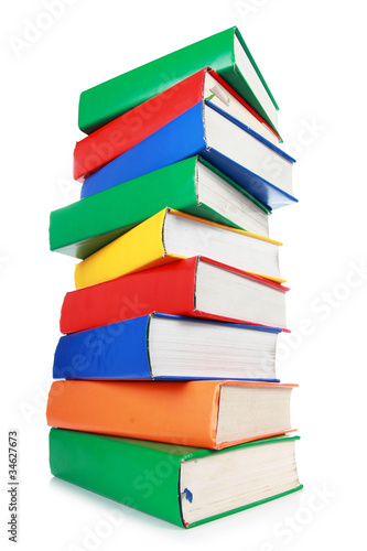 Stack of many colorful books