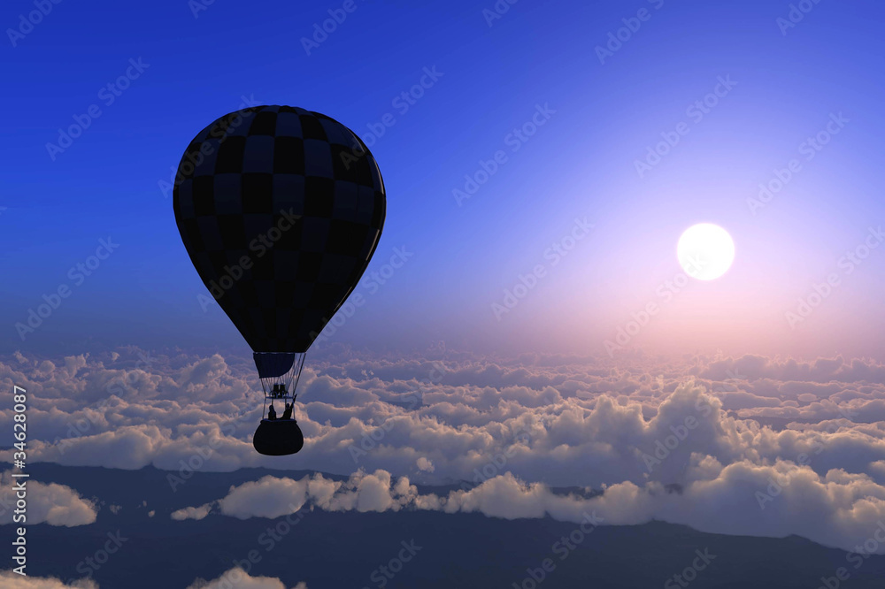 Fototapeta Balony o zachodzie słońca